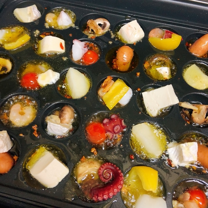 ホットプレート 簡単アヒージョ レシピ 作り方 By Sakkuu 楽天レシピ